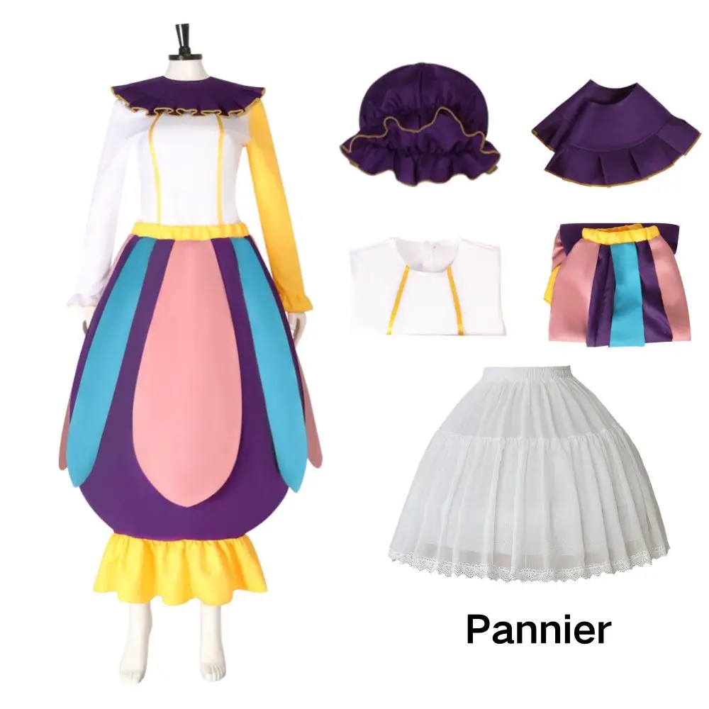 فستان السيدة بوتس التأثيري زي الجمال والوحش تمويه للكبار فستان قبعة صخب فانتازيا الزي بدلة كرنفال الهالوين