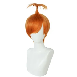 Synthetic Short Straight Sky-high braid Orange Cosplay Wig for Halloween Carnival Comic Exhibition