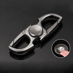 Aoma Fidget Spinner Keychain men's creative Design Gift Stainless Steel car key waist Pendant Ring Creative fidget toys