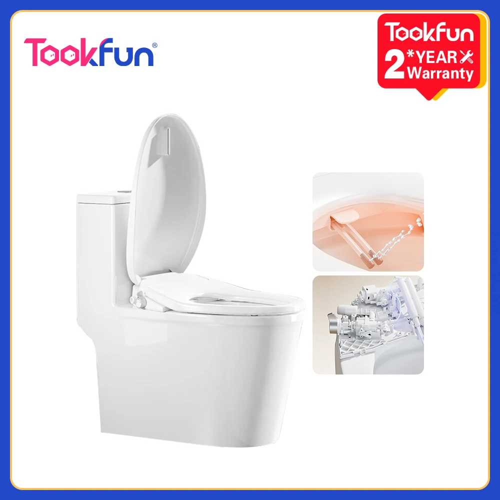 Tookfun Smart Toilet Seat Fully Automatic Cleaning Hip Washer Seat Heating Water Temperature Adjustment Led Night Light IPX4