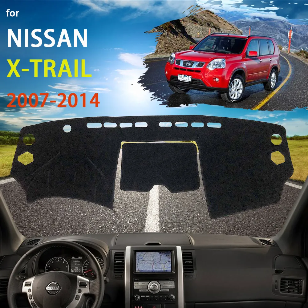 

Коврики для приборной панели, защитные для Nissan X-Trail X Trail XTrail T31 2007 ~ 2014, автомобильные аксессуары, искусственная кожа, защита от УФ-лучей 2013