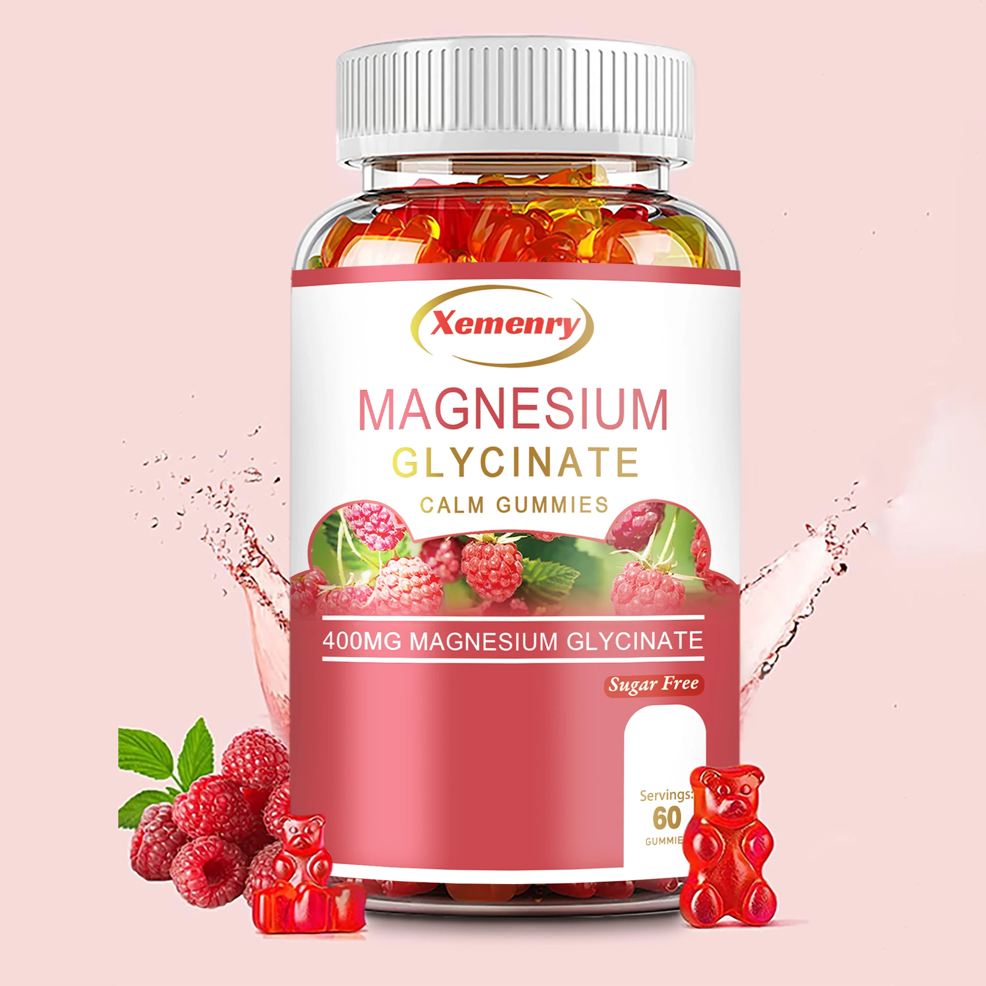 Magnesium Glycinate Gummies - Improve Sleep, Relax Nerves, Support Memory, Relieve Muscle Spasms - 60 Gummies