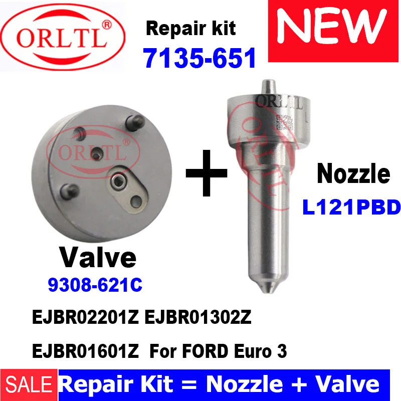 VALVE 9308-621C NOZZLE L121PBD L121PRD REPAIR KITS 7135-651 FOR FORD EJBR02201Z EJBR01302Z EJBR01601Z 2T1Q9F593AA RM2T1Q9F593AA