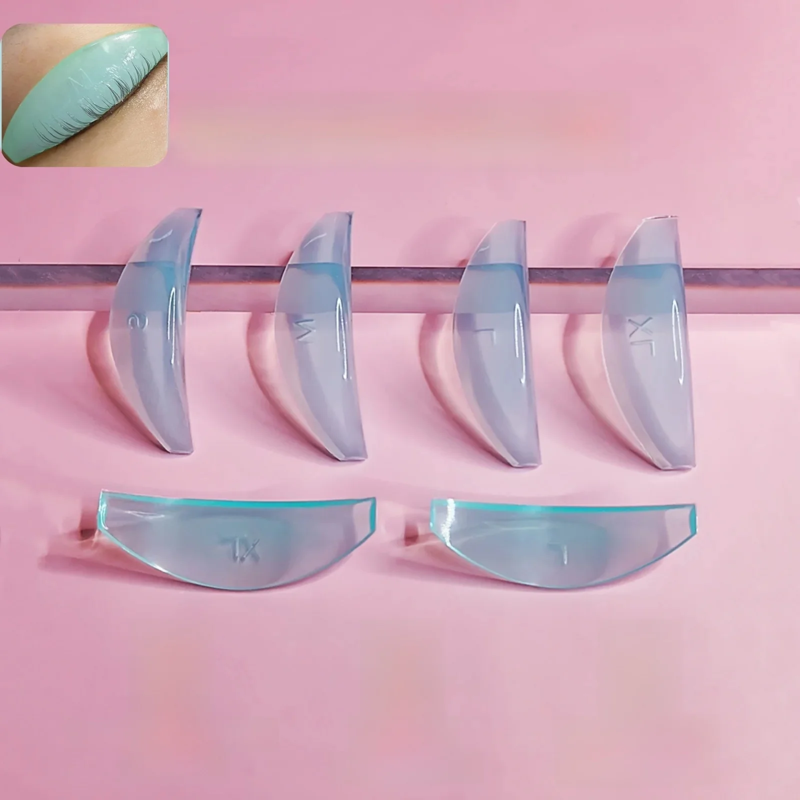 Lomansa 4 Paar L Curl Silikon Wimperndauerwelle Pad Heben Wimpern Stangen Schild Wimpernzange Zubehör Applikator Make-up-Tool