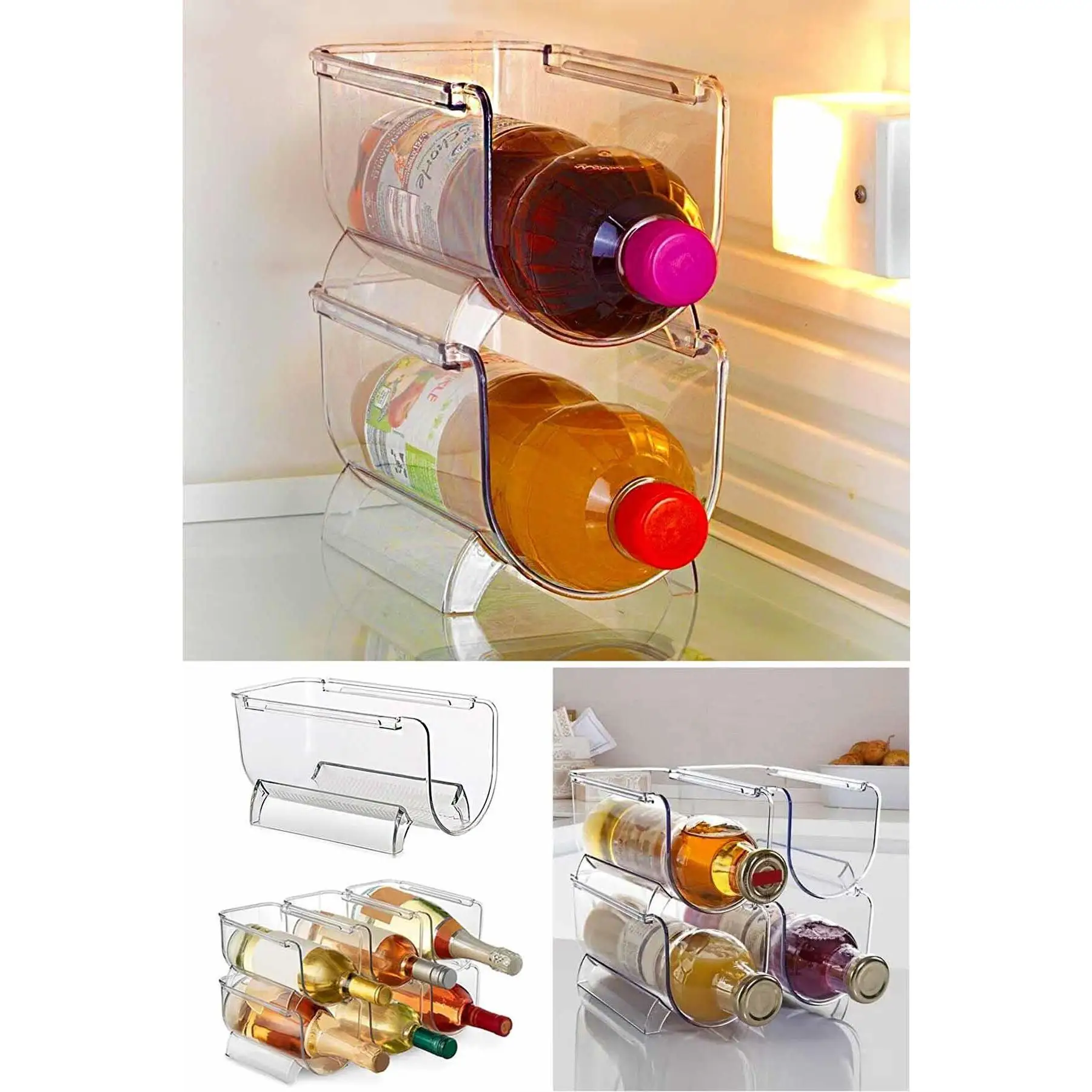 Kitchen Refrigerator Organizer Bottle Rack Container Drawer Storage Box Retractable Drawer Space Saver Fridge Rack