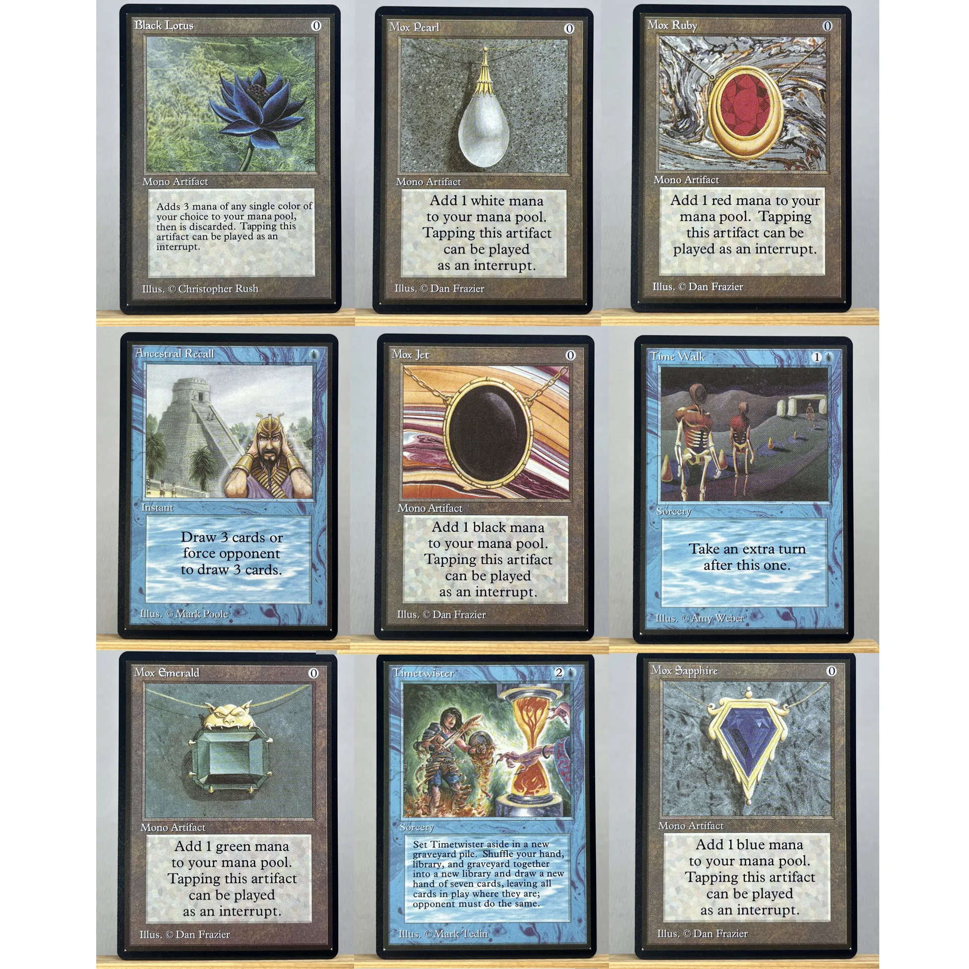 بيتا غير محدود المنقحة ARN ATQ MIX2-I01 Tcg الوكيل بطاقات سحرية power9 أرض مزدوجة أسود لوتس موكس لؤلؤة جزيرة بركانية جمع