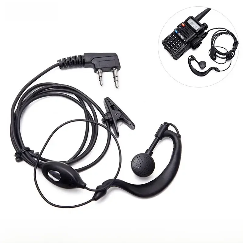 2-pinowy zestaw słuchawkowy Walkie Talkie Słuchawka douszna K-Plug Przewodowa dwukierunkowa słuchawka radiowa do Baofeng BF-888S UV5R Walkie Talkie 992 Earwear — zdjęcie 2
