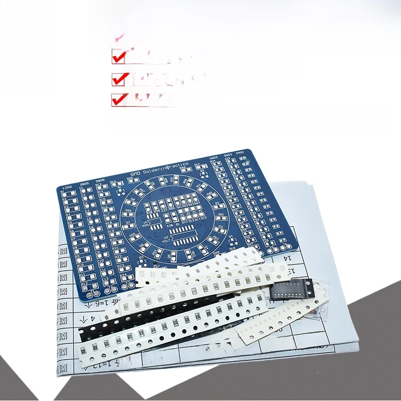 CD4017 obracanie LED SMD NE555 praktyka lutowania pokładzie DIY zestaw Fanny umiejętności szkolenia elektroniczny garnitur — zdjęcie produktu 7