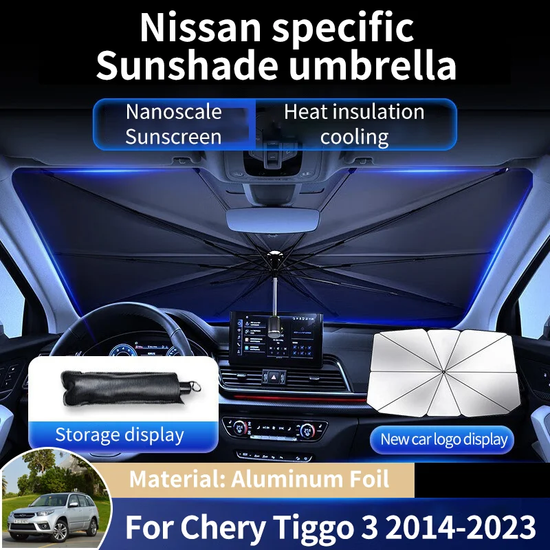 

for Chery Tiggo 3 DR EVO5 J11 2017~2023 2022 Car Sunshade Umbrella Parasol Summer Sun Interior Windshield Protection Accessories