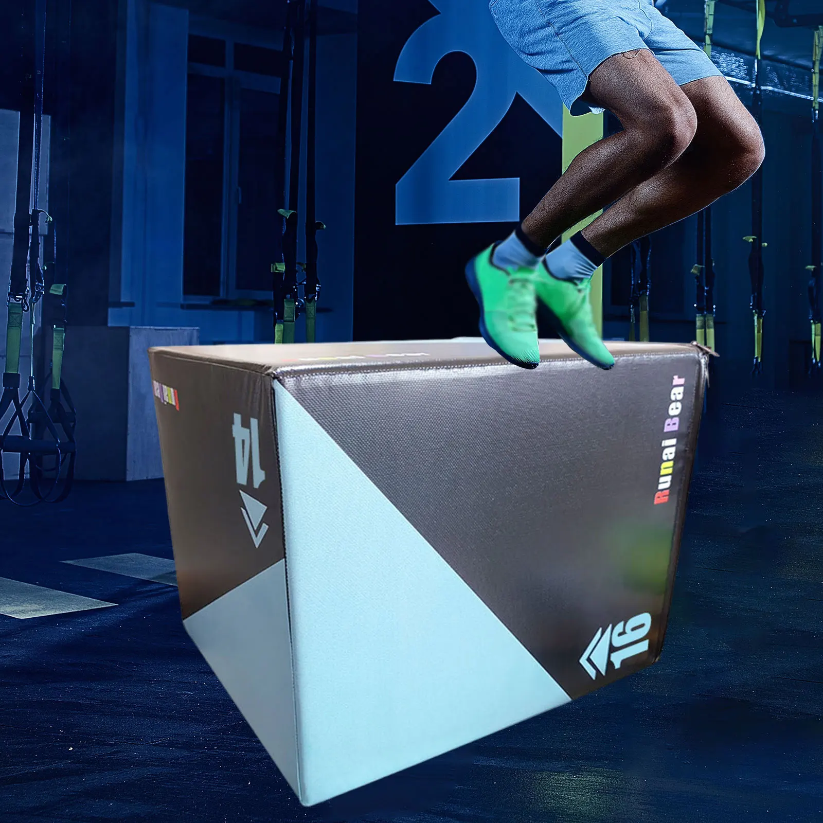 3-in-1Jump Box Plyometric Box for Strength Training Cardio Jumping Lunges Home Gym Fitness Equipment with Non-Slip Stability view 5