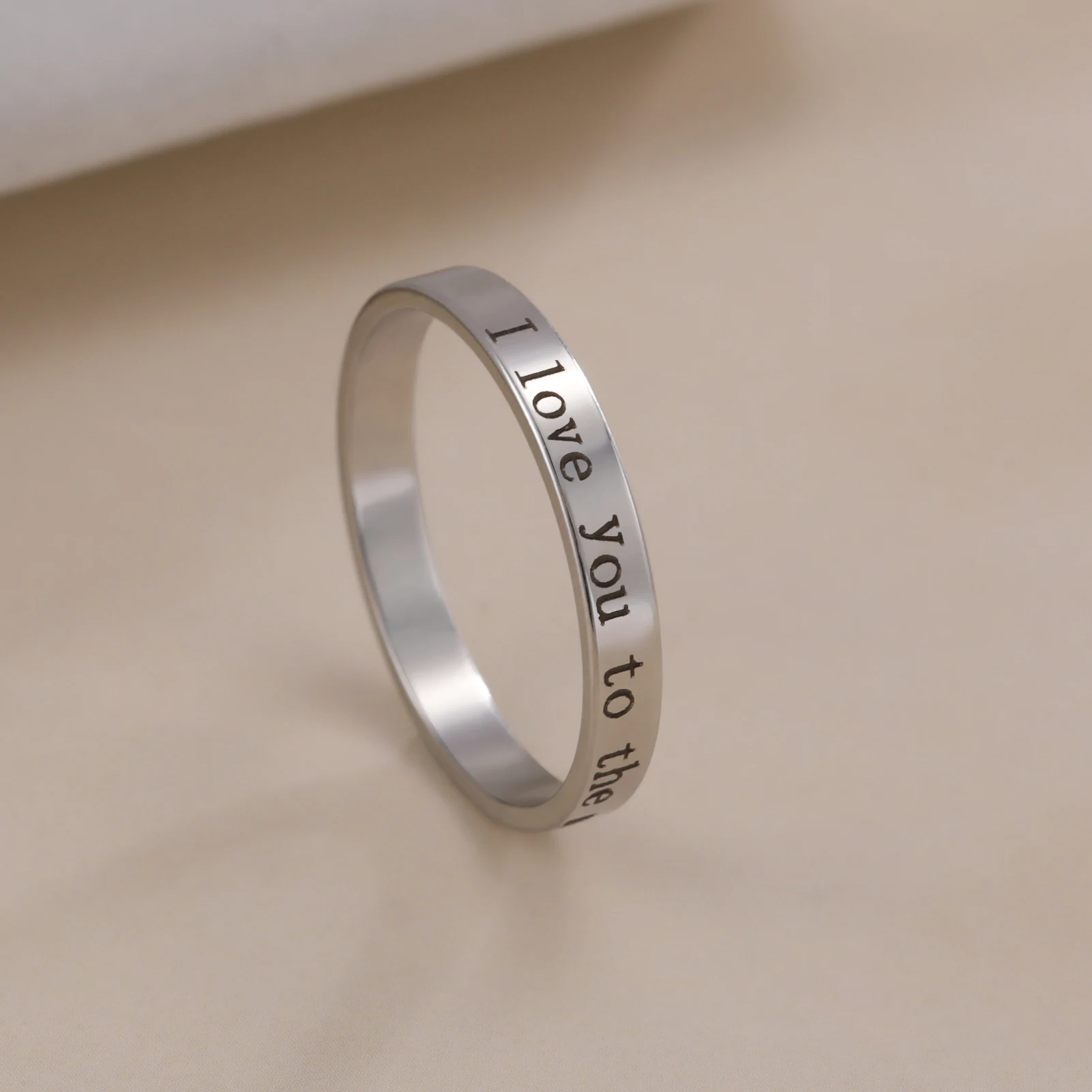 Cooltime Positive Words Inspirierender Ring für Damen und Herren, Edelstahl-Fingerringe, Modeschmuck, Freundschaft, Verlobungsgeschenk – Detail 12