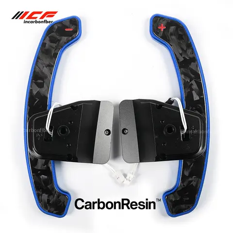 ICF Magnetic Paddle Shifters for Volkswagen Golf 8 MK8 GTI Golf R Polo Glossy Carbon Fiber Front Aluminum Alloy Back