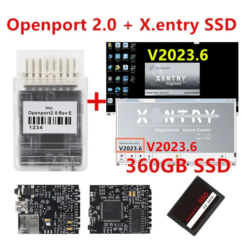 Tactrix Openport 2.0 with Xentry V2023.6 Software ECU FLASH open port 2 0 Car Diagnostic Tool For Mercedes-Benz J2534 Scanner