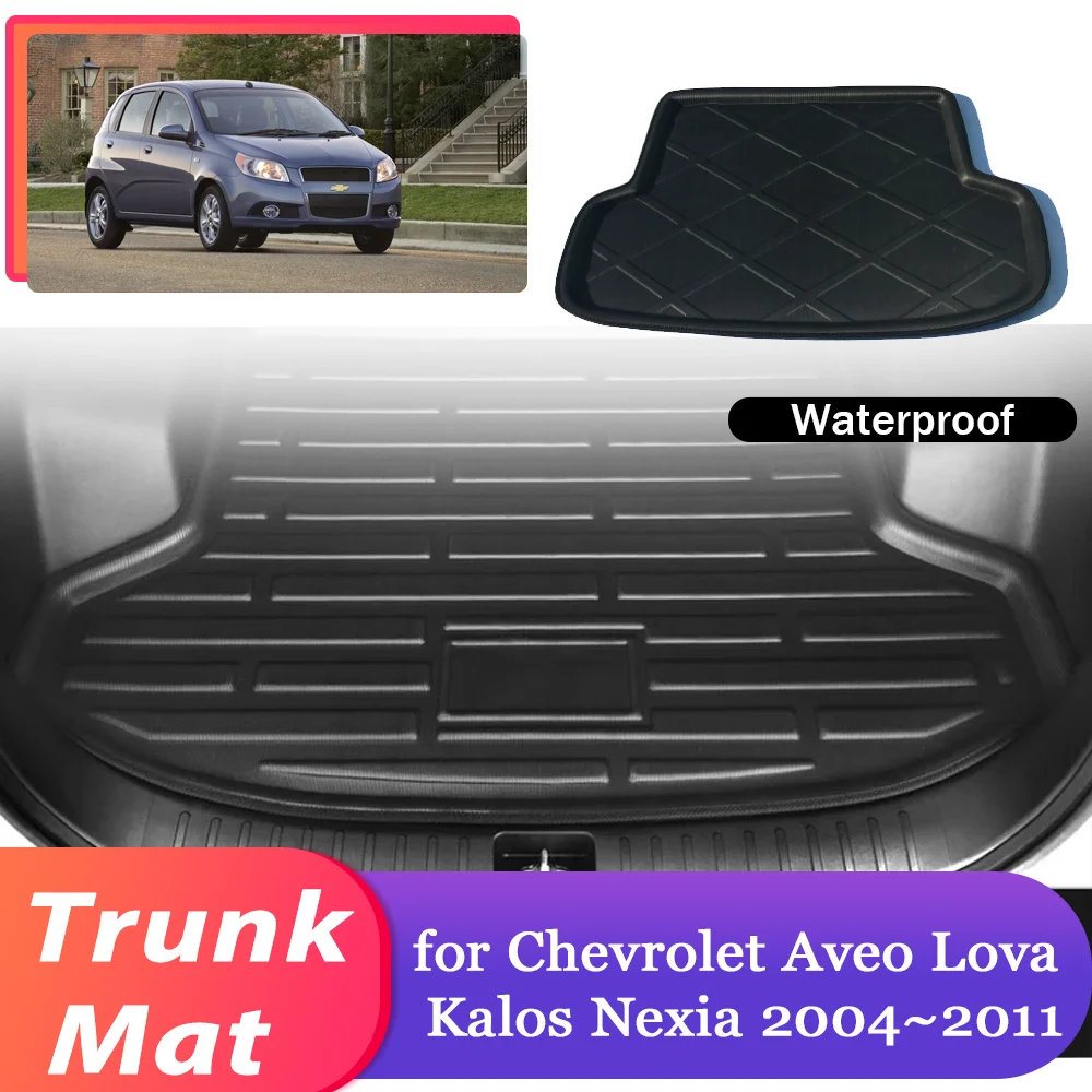 

Автомобильный коврик для багажника шевролет Авео лова Kalos Nexia T200 T250 2004 ~ 2011, 2005 2006 2007 2008 2009 2010 водонепроницаемый коврик для багажа, коврик, коврик, аксессуары