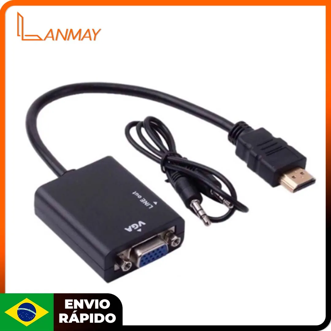 HDMI To VGA Adapter Cable With P2 Audio Output-Fast Delivery National Sale