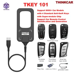 THINKCAR TKEY 101 Car Key Programmer TKEY101 Read Write Program Universal Car Anti-theft Data with 6 Unit Remote Key Super Chip