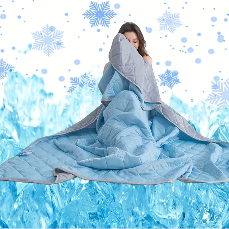 1pc Large Cooling Blanket for Hot Sleepers, Dual-Sided Soft & Lightweight Summer Bedding, Contemporary Geometric Pattern,