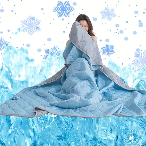 1pc Large Cooling Blanket for Hot Sleepers, Dual-Sided Soft & Lightweight Summer Bedding, Contemporary Geometric Pattern,
