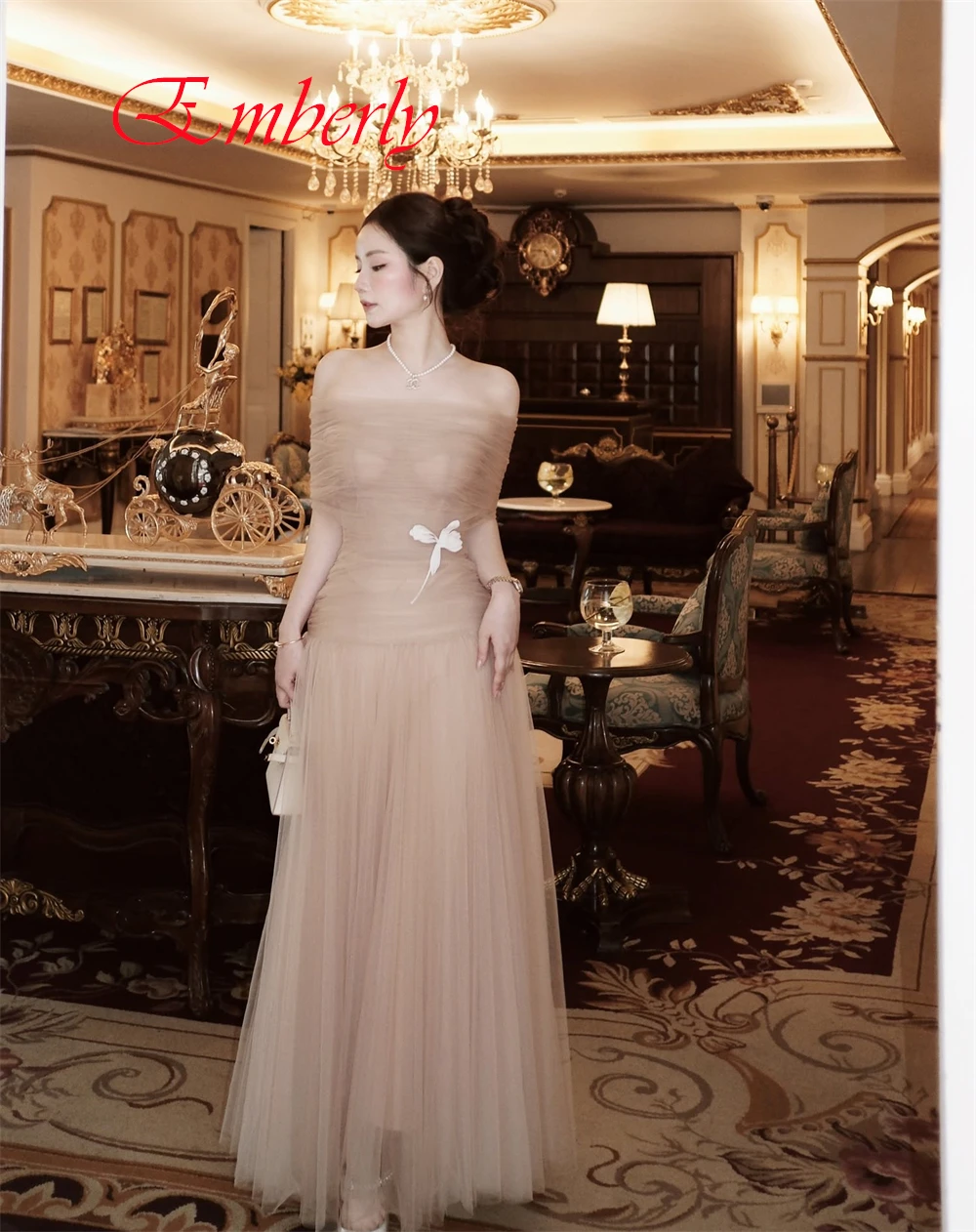 Personalizado gracioso organza barco pescoço vestido de noite clássico fora do ombro vestidos de baile flores luxo vestidos de ocasião especial