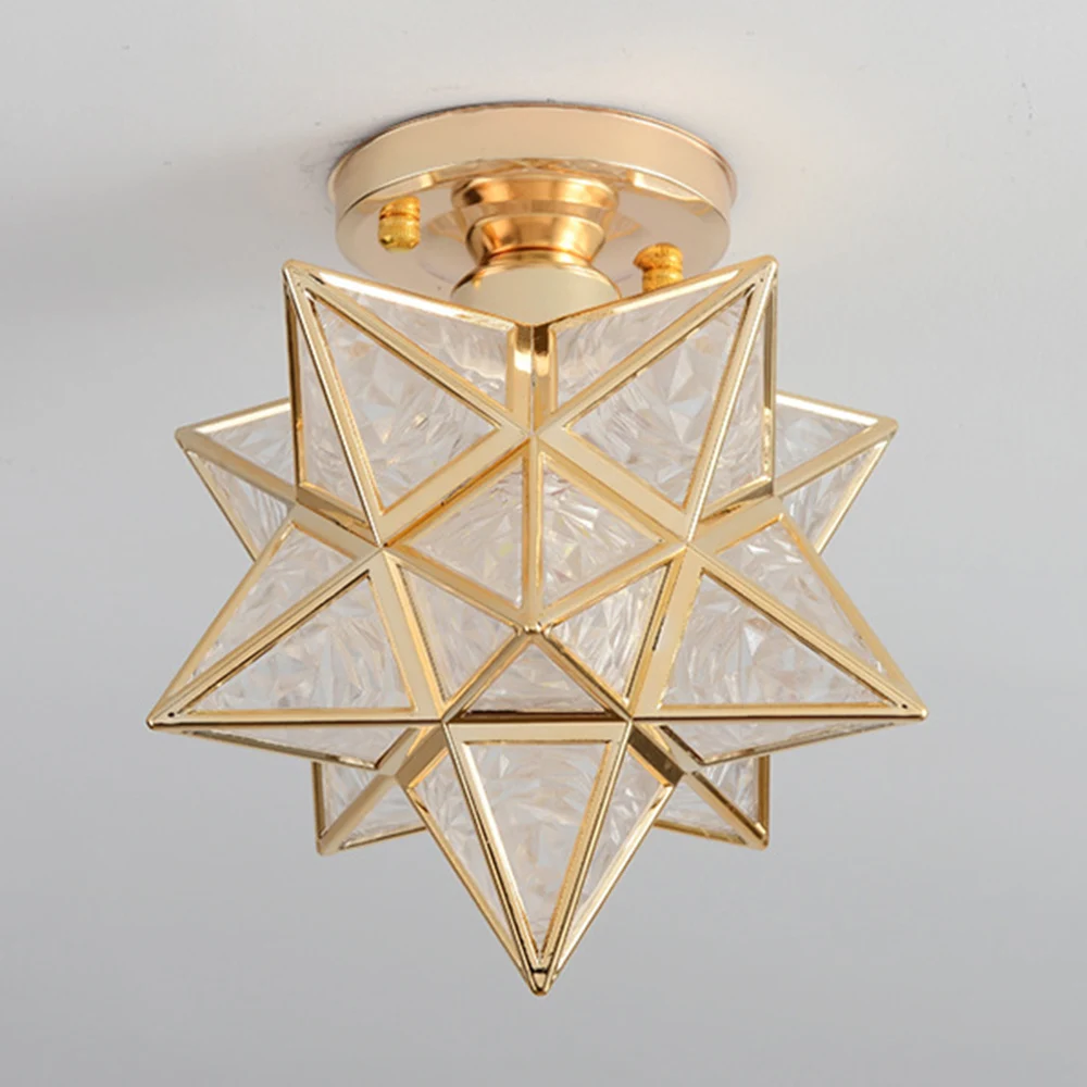 Pentagram Corridor Aisle light Modern Golden Entrance Balcony Cloakroom Star Ceiling Lights Dining Room Kitchen Lamp Deco