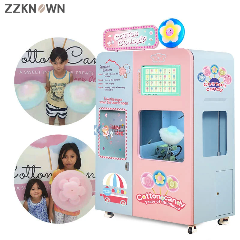 Intelligent Automatic Cotton Candy Vending Machine  Sugar Color Sugar for Cotton Candy Maker Floss Marshmallow Sponge Depositor