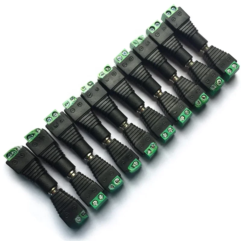 5 paires de connecteurs DC femelle et mâle 2.1x5.5mm, adaptateur de prise d'alimentation, connecteur de prises pour bande LED couleur de Signal, caméra de vidéosurveillance
