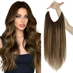 VeSunny-fita em extensões de cabelo, cabelo humano, cabelo natural real, Balayage Cor #4-14-60 trama da pele, cabelos lisos sem costura, Novo
