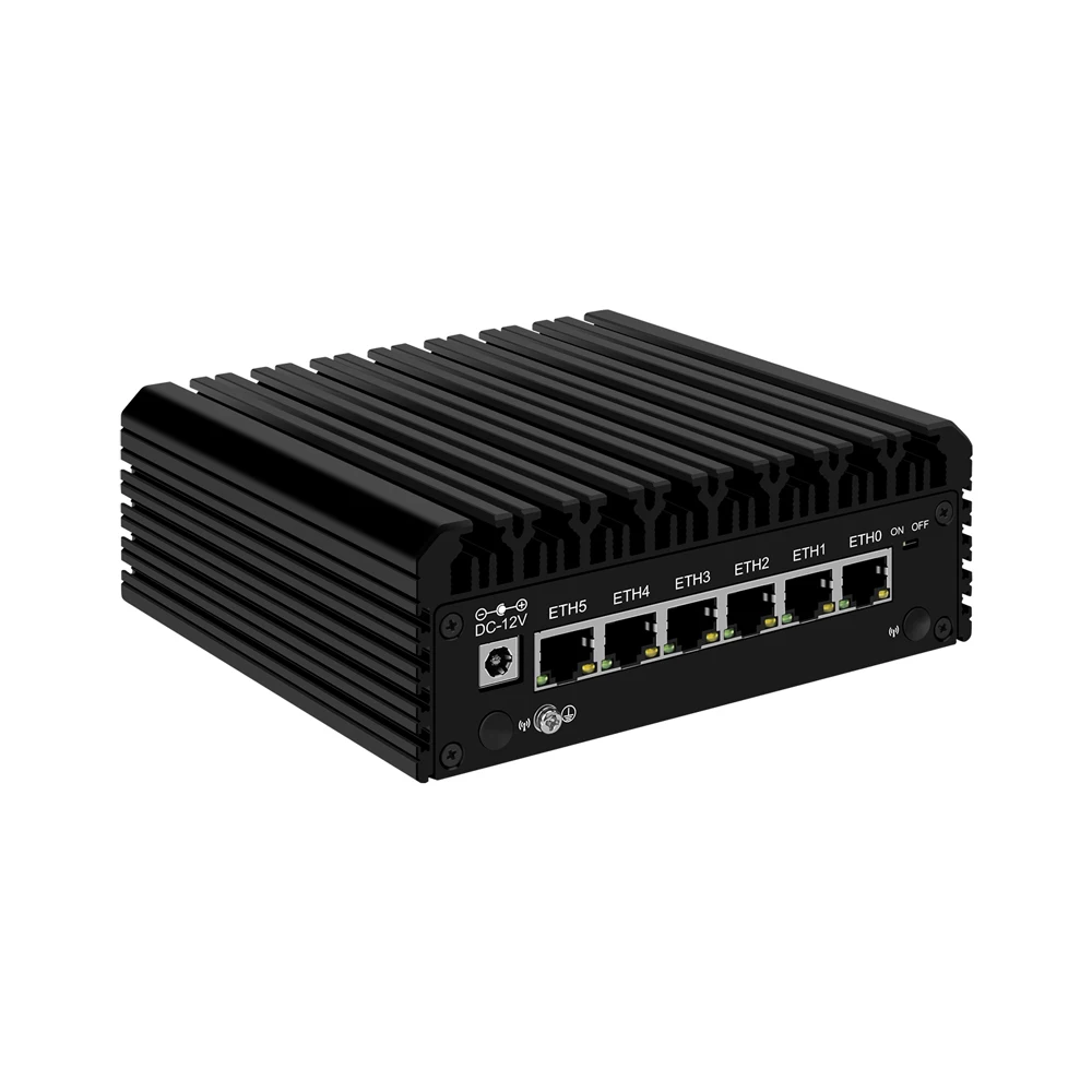 HUNSN Micro aparato de cortafuegos, Mini PC, pFsense Plus, Mikrotik, Intel N100/N200/N305,RJ45,OPNsense,VPN,Router PC,6LAN,2HD,TF,Type-C