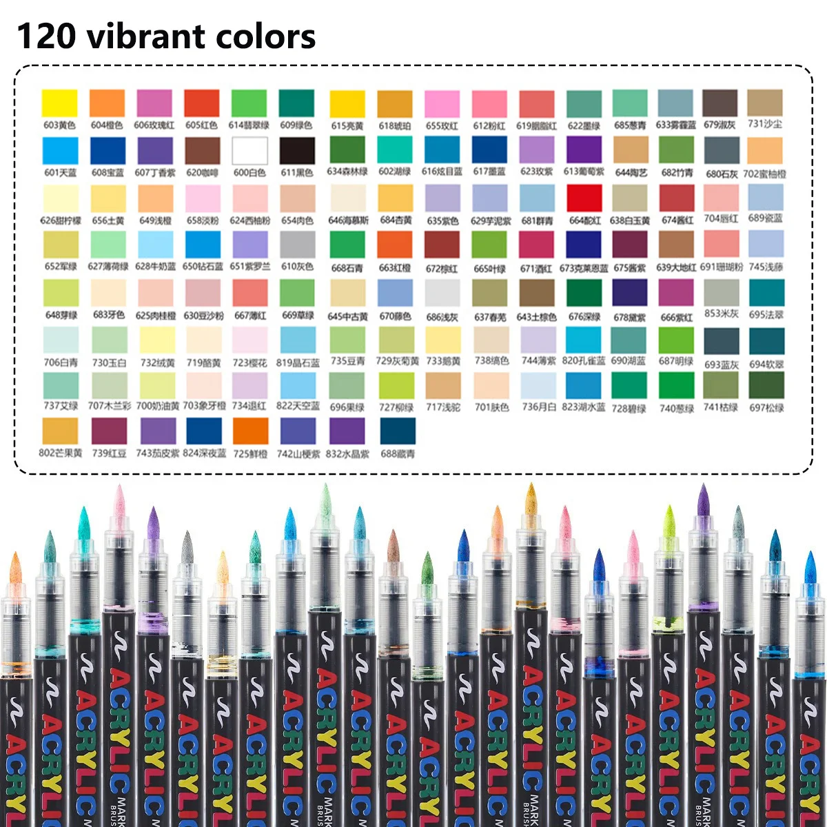 12-366 kleuren acrylmarker set waterdichte acryl penseelmarker professionele acrylverfmarker doe-het-zelf kunstbenodigdheden