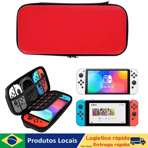 Case de Proteção para Nintendo Switch, Estojo de Viagem com Compartimentos (preto)