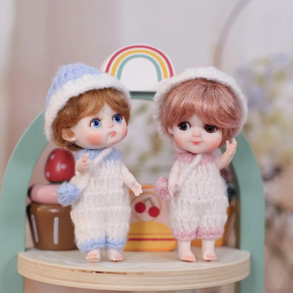 

4pcs Cloveray New Original 5-inch Porcelain Doll Super Cute With Eggshell All Ceramic Doll Kawaii Pendant Handmade Art Gift