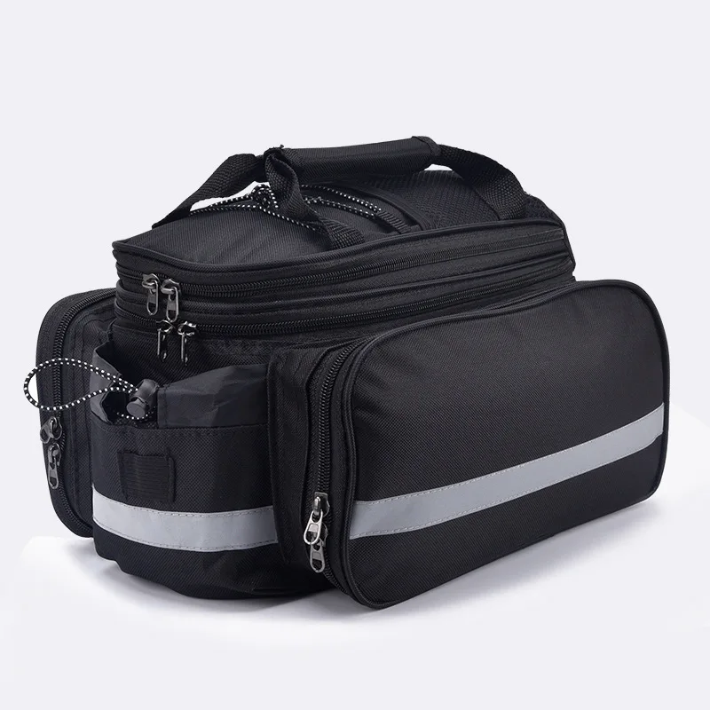 Large Capacity Bicycle Pannier Bag Mountain Bike Rear Shelf Bag Waterproof Storage Luggage Bag Saddle Bag with Reflective Strip