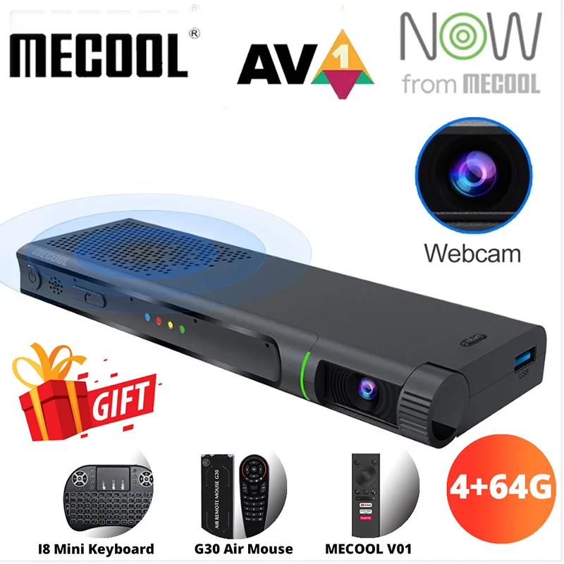 

Mecool KA2 Android TV With Camera Amlogic S905X4 Android 10 4G RAM 64G ROM 4K 2.4G&5G Video Calling With Media Receiver TV Box