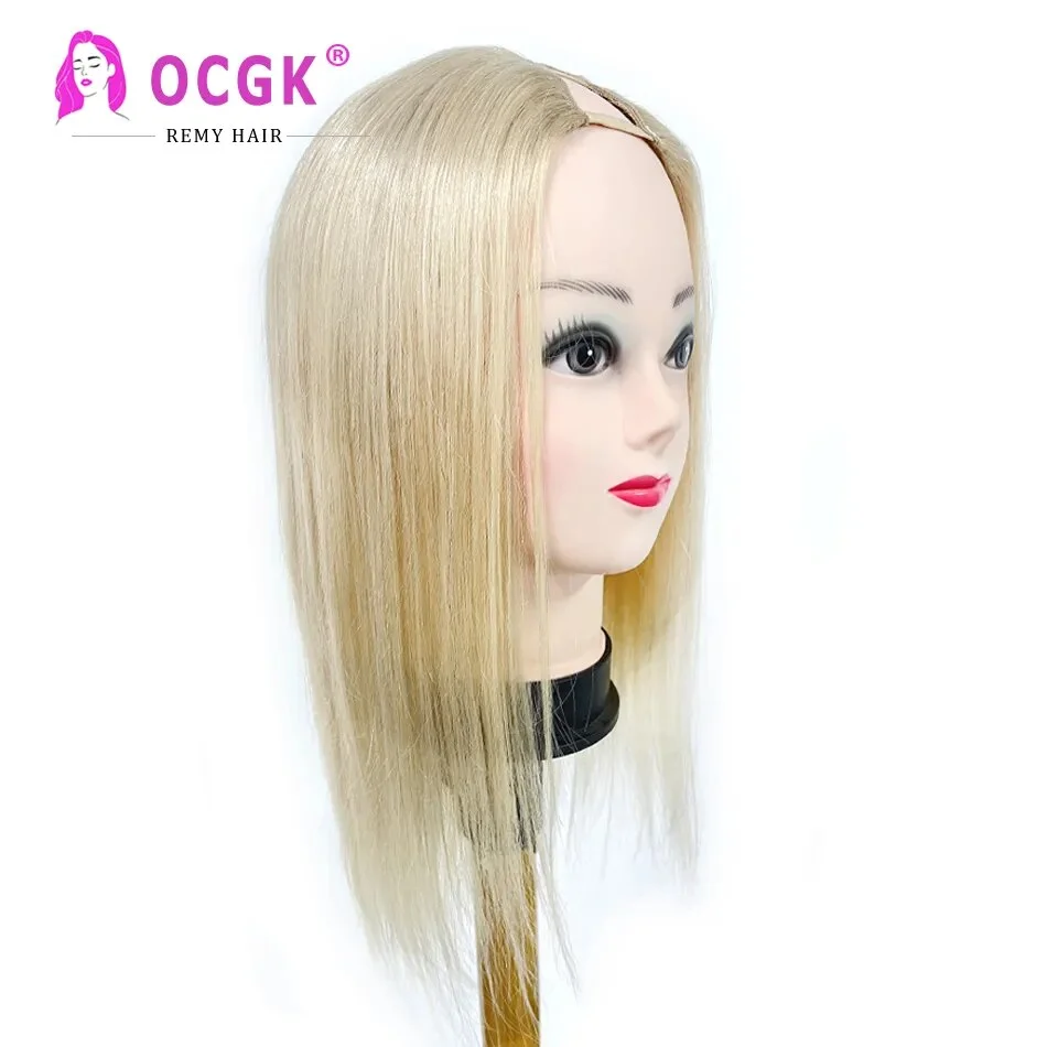 Wig rambut manusia Bagian V Wig lurus alami rambut Brasil 613 pirang bentuk V rambut manusia Wig Lang untuk wanita 14-28 inci ketebalan 180