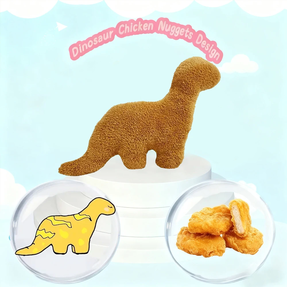 Nowa Urocza Pluszowa Zabawka Dinozaur Kurczak Nugget, Kreskówkowy Dinozaur Kurczak Nugget, Poduszka, Prezent Urodzinowy dla Dzieci, Dekoracja Domu