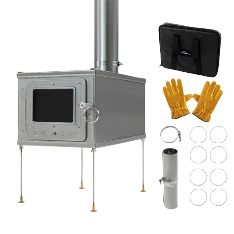 Faltbarer Zeltherd, leicht, Titanlegierung, Verbrennung, langlebig, tragbar, faltbar, Holzkohle, Feuer, Holzbrennen, Outdoor, Camping