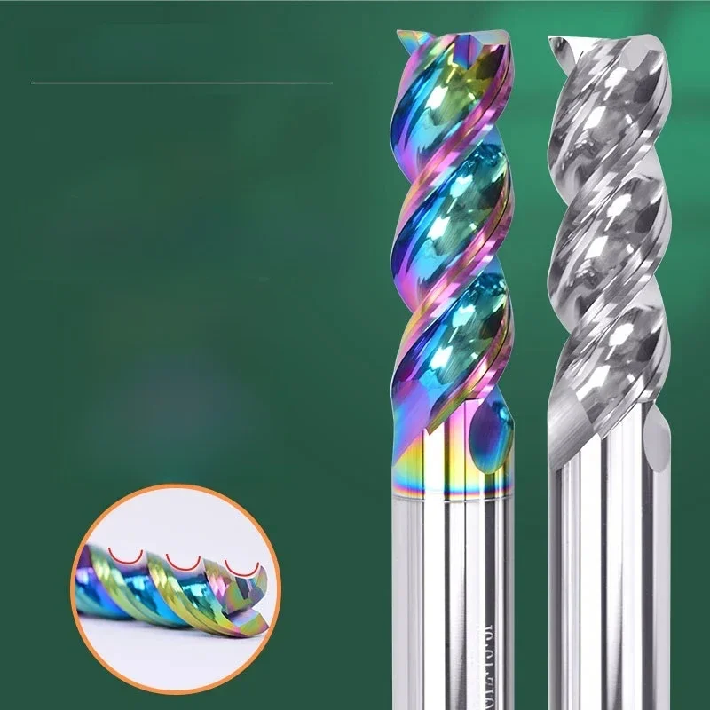 Hrc55 Hartmetall-Schaft fräser 3-Flöten-U-Nut-Wolfram-Fräser CNC-Werkzeug Aluminium-Glasfaser-Acryl-Kupfer-Kunststoff-Holzwerk zeuge