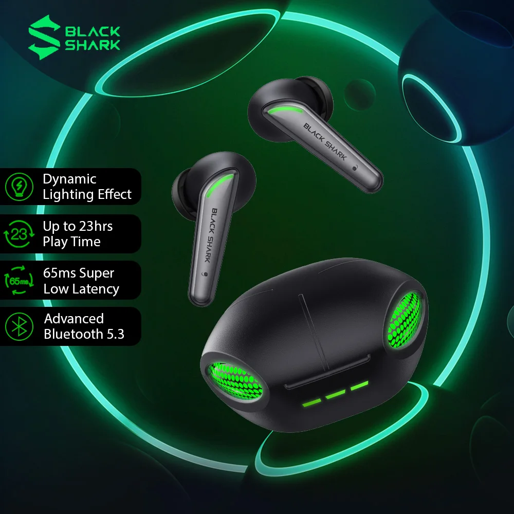 Black Shark Lucifer T7 Bluetooth TWS Wireless Gaming Earbuds 65ms Low Latency ENC Call Noise Canceling RGB TWS Gaming Headset