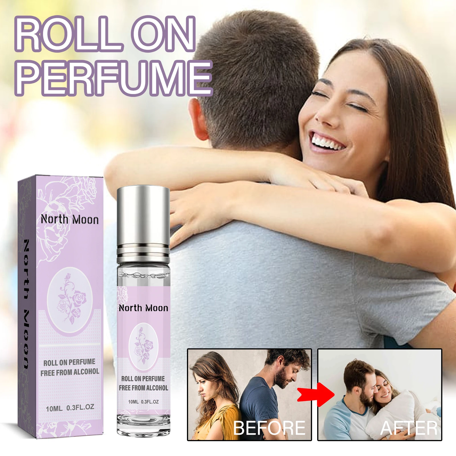 NORTH MOON Roll On Perfume Natural, Fresh, Light Fragrance, Lasting Fragrance, Dating Atmosphere, Perfume