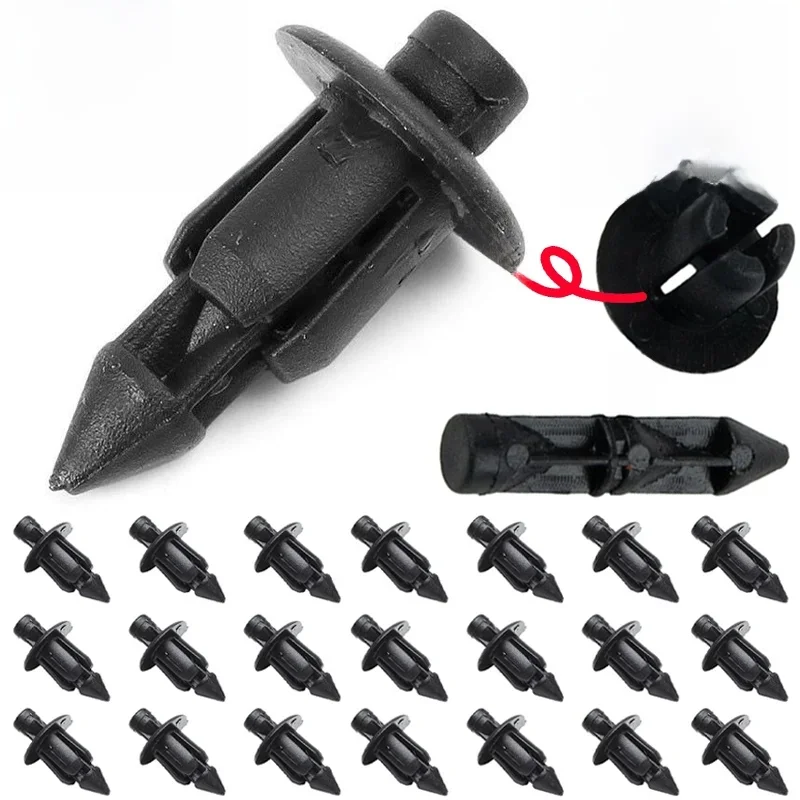 Clips de fixation universels pour garde-boue de pare-chocs de voiture, 10/50 pièces, pour moto, Honda, Yamaha, Suzuki, Kawasaki, Rivet en plastique, Clip de carénage