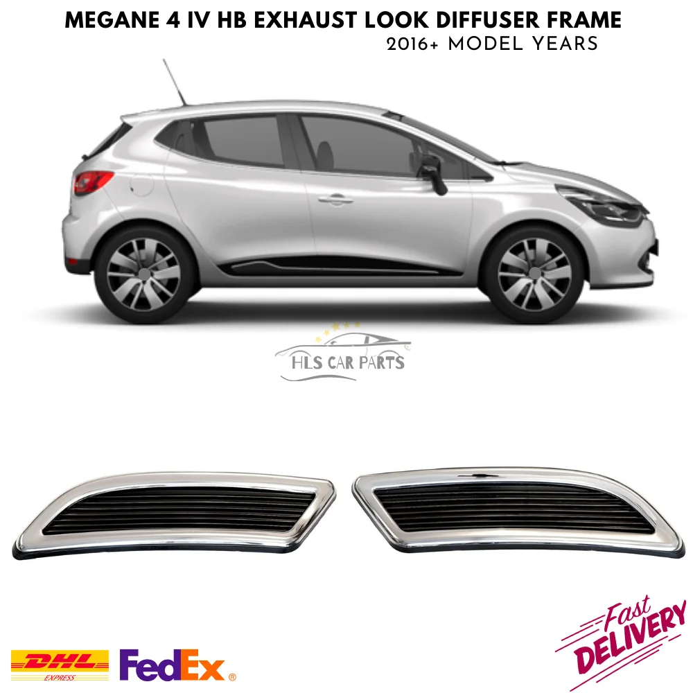 For Renault Megane 4 IV HB 2016+ Exhaust Look Diffuser Frame Stainless Steel 2 Pieces Exterior Accessory Free Shipping