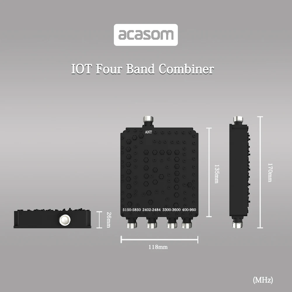 400mhz/2.4ghz/3.5ghz/5.8ghz 4 banda cavidade diplexer combinador multiplexer para wifi iot comunicação sem fio