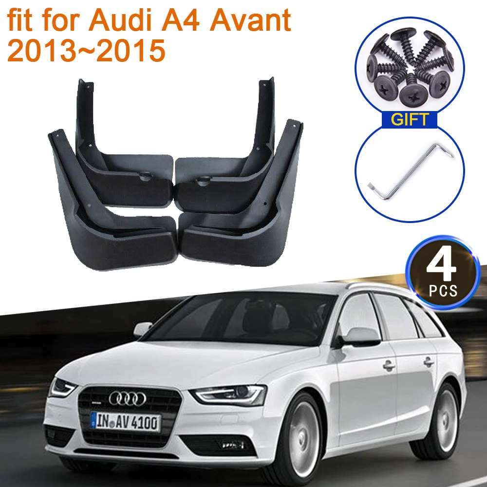 for Audi A4 Avant 2013 2014 2015 MudFlaps Mudguards Anti-splash Guards Fender Flare Front Rear Wheel 4Pcs Car Stying Accessories