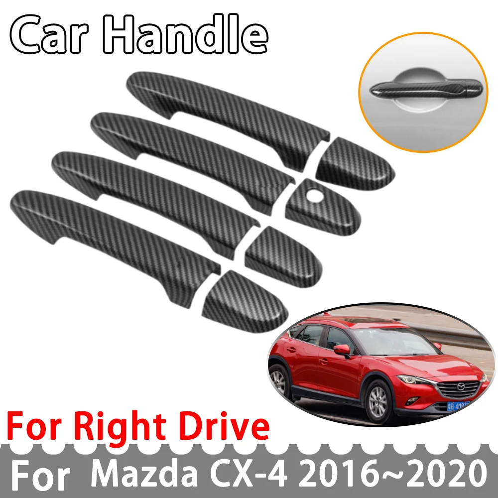 

for Mazda CX-4 CX4 CX 4 2016 2017 2018 2019 2020 Carbon Fiber Door Handle Cover Car Exterior Auto Accessories Stickers Rustproof