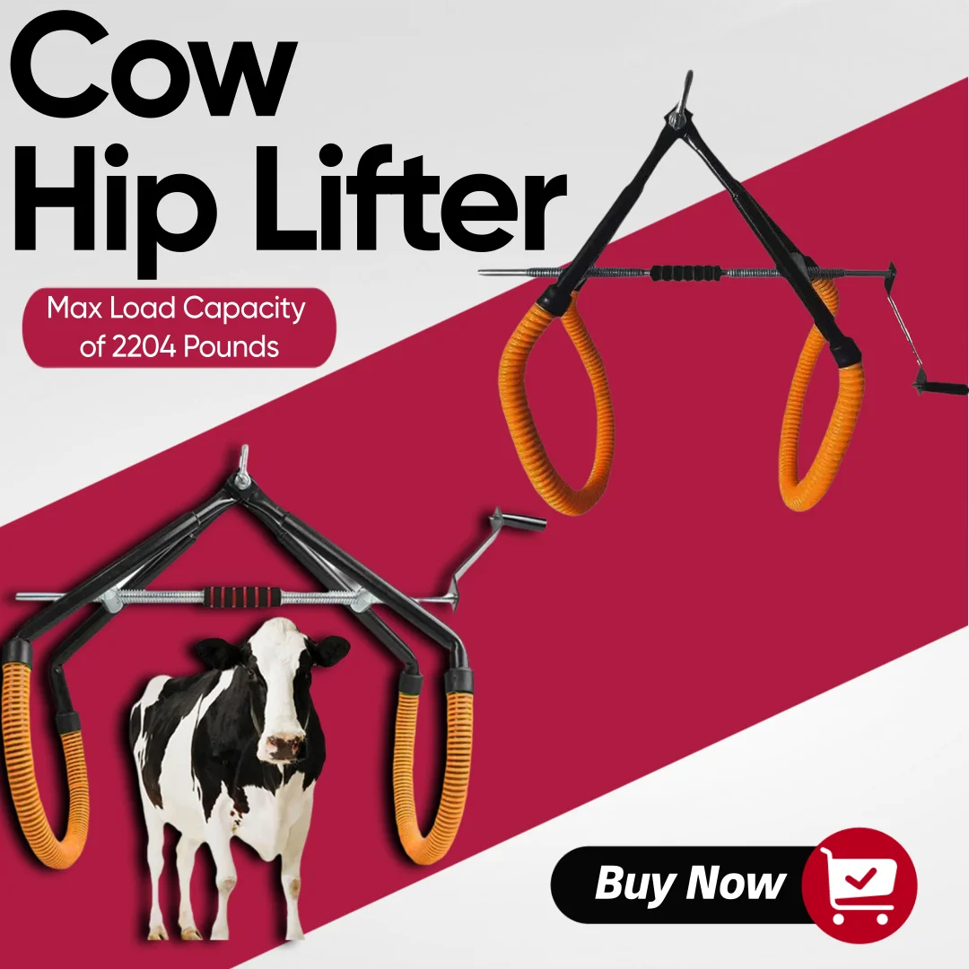 Heavy-Duty Cattle Lifter with Adjustable Pitch Triangular Support Stand Up Assist Tool for Calving Milking Birthing Dystocia