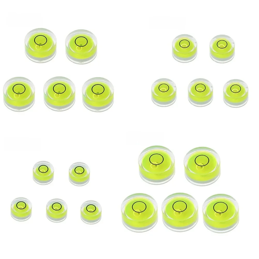 Ensemble de mini bulles recyclables, multi-usages, mesure de niveau rond, ting10 mm * 6mm/12mm * 7mm/15mm * 8mm/18mm * 9mm, 5 pièces