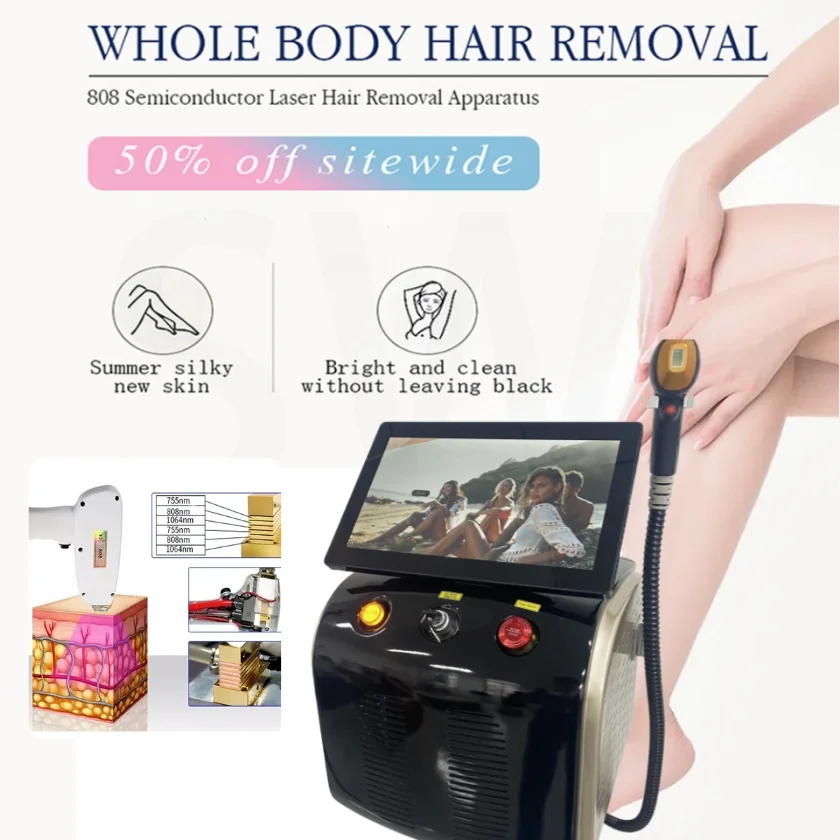 Semiconductor Laser Hair Removal Professional Machine, Ice - cooling Function, Permanent Skin Rejuvenation Beauty Equipment