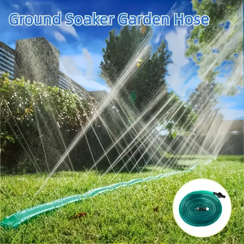 PVC Flat Sprinkler Hose for Garden Irrigation Flexible Water Hose with Holes for Lawn Yard Farm Outdoor Watering