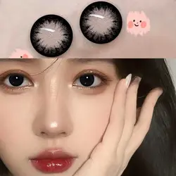 2 unids/par lentes de contacto de Color lentes ópticos de contacto anuales con grado 0,00 a-10,00 lentes de ojos naturales para pupila para ojos