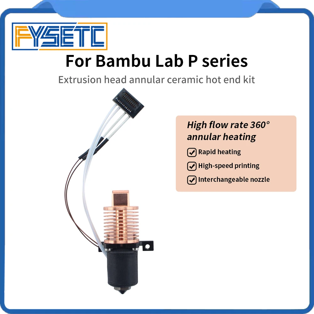 

For Bambu P1 Upgraded Hotend High Temperature Resistance Ceramic Hot End Kit Fast Heating 3D Printer Replacement Parts for P1